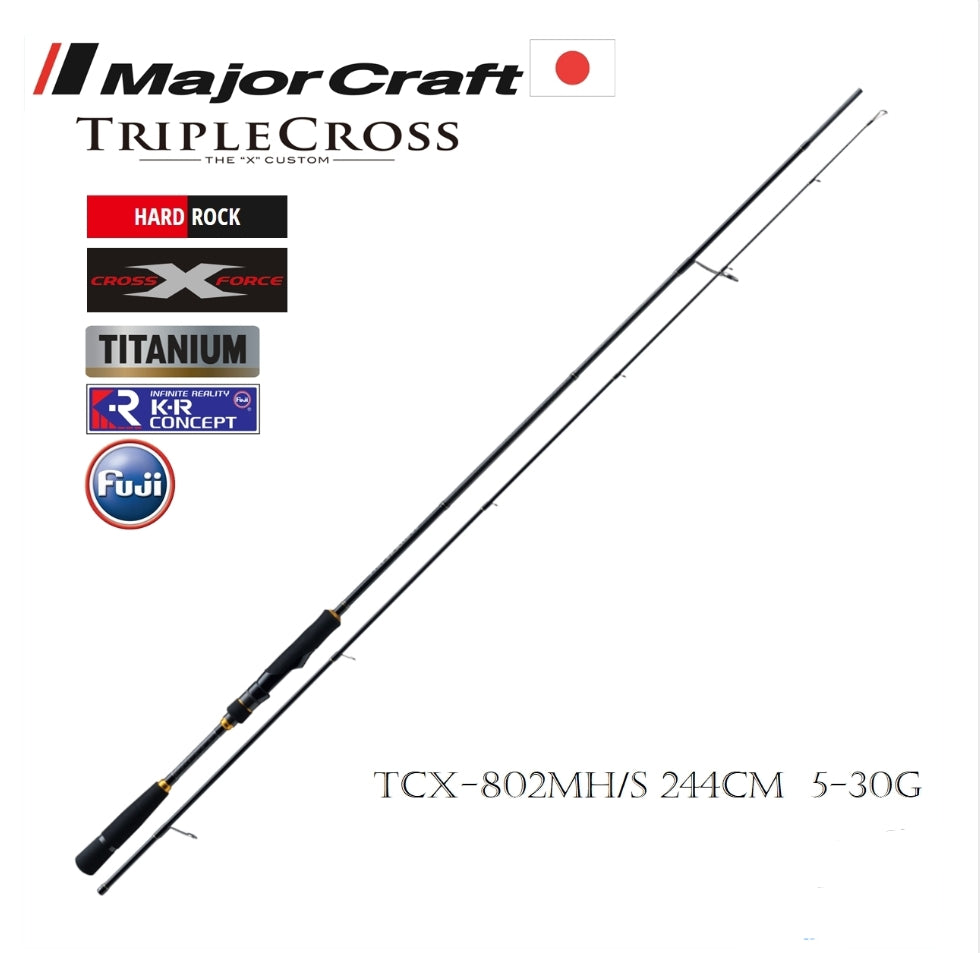 Major Craft Triple Cross New TCX-802MH/S Hard Rock Fish Spin Kamış 244cm 5-30g