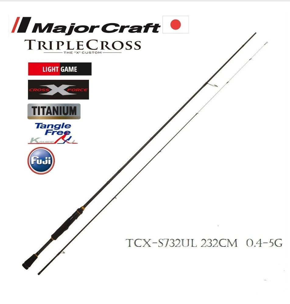 Major Craft Tiple Cross New TCX-S732UL LRF Mebaring Kamış Solid Uç 232cm 0,4-5g