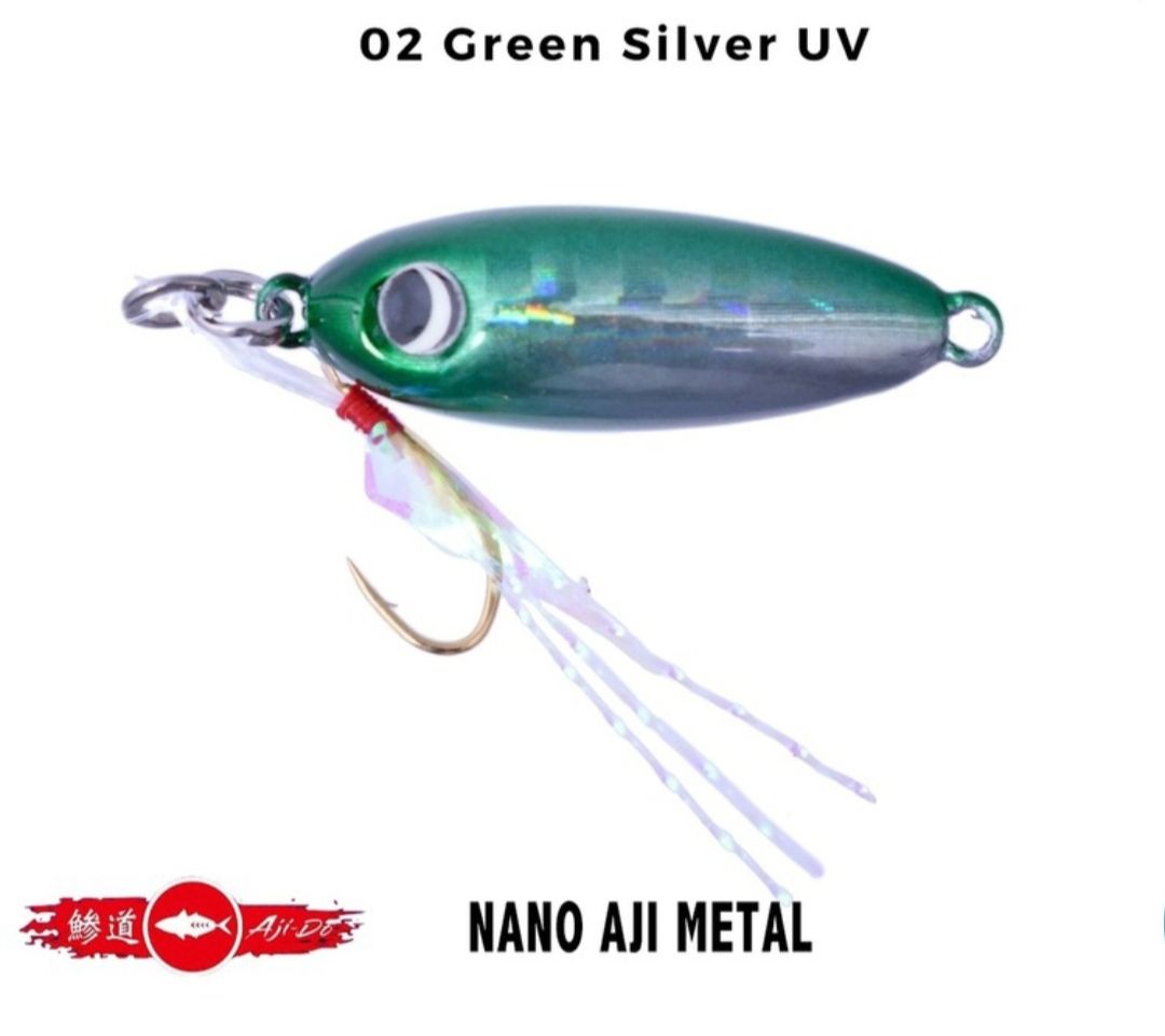 Major Craft Nano Aji Metal 3.0gr 19mm 02 Green Silver Uv