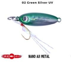 Major Craft Nano Aji Metal 3.0gr 19mm 02 Green Silver Uv