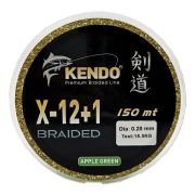 Kendo X-12+1 Braided 150m Apple Green Örgü İp- 0.12mm